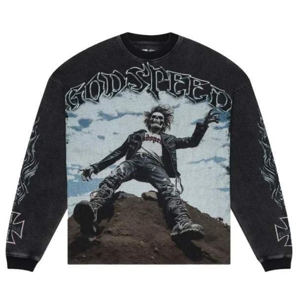 Washed Black Godspeed Rocker Thermal L/S Tee