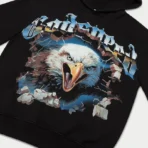 Washed Black Godspeed Spirit Animal Hoodie Close View