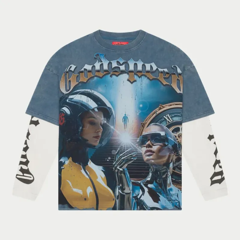 Washed Blue Godspeed Chosen One T-Shirt - Godspeed Washed Blue Godspeed Chosen One T-Shirt