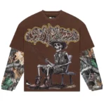 Washed Brown Godspeed Gone Fishing Layered L/S Tee