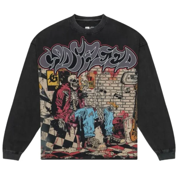 Washed Grey Godspeed Stoner L/S Tee