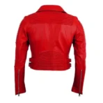 Women's Marinara Red Godspeed Moto Jacket Back Side