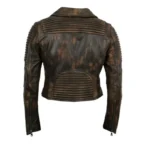 Women's Vintage Brown Godspeed Moto Jacket Back View