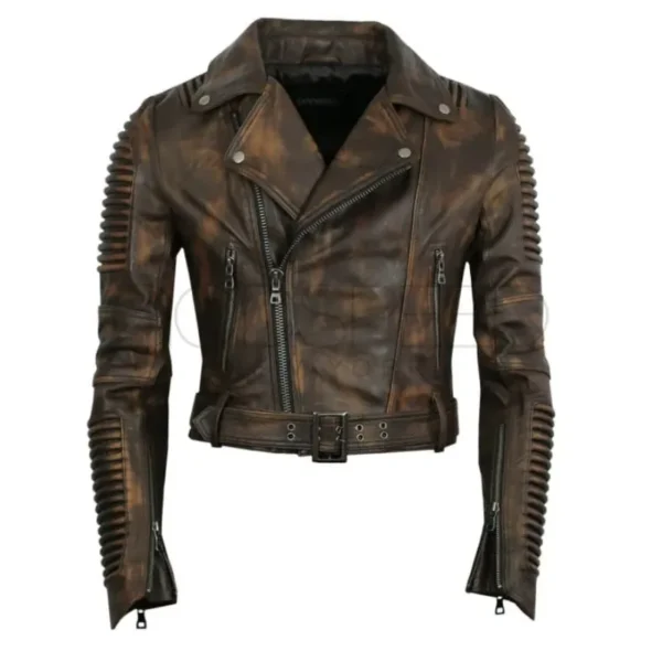 Women's Vintage Brown Godspeed Moto Jacket